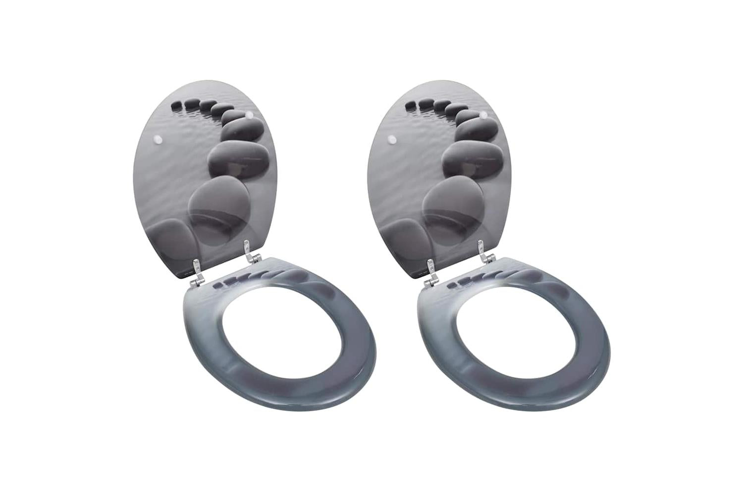 Vidaxl 275910 Toilet Seats With Lids 2 Pcs Mdf Stones