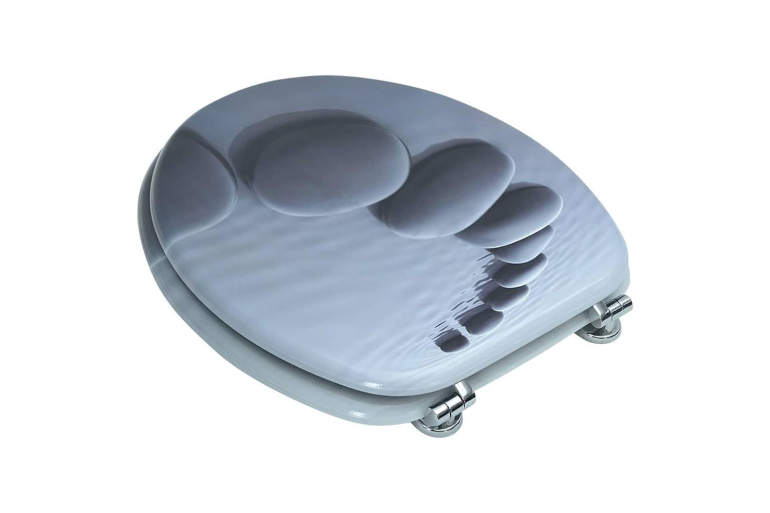 Vidaxl 140804 Wc Toilet Seat Mdf Lid Stones-4