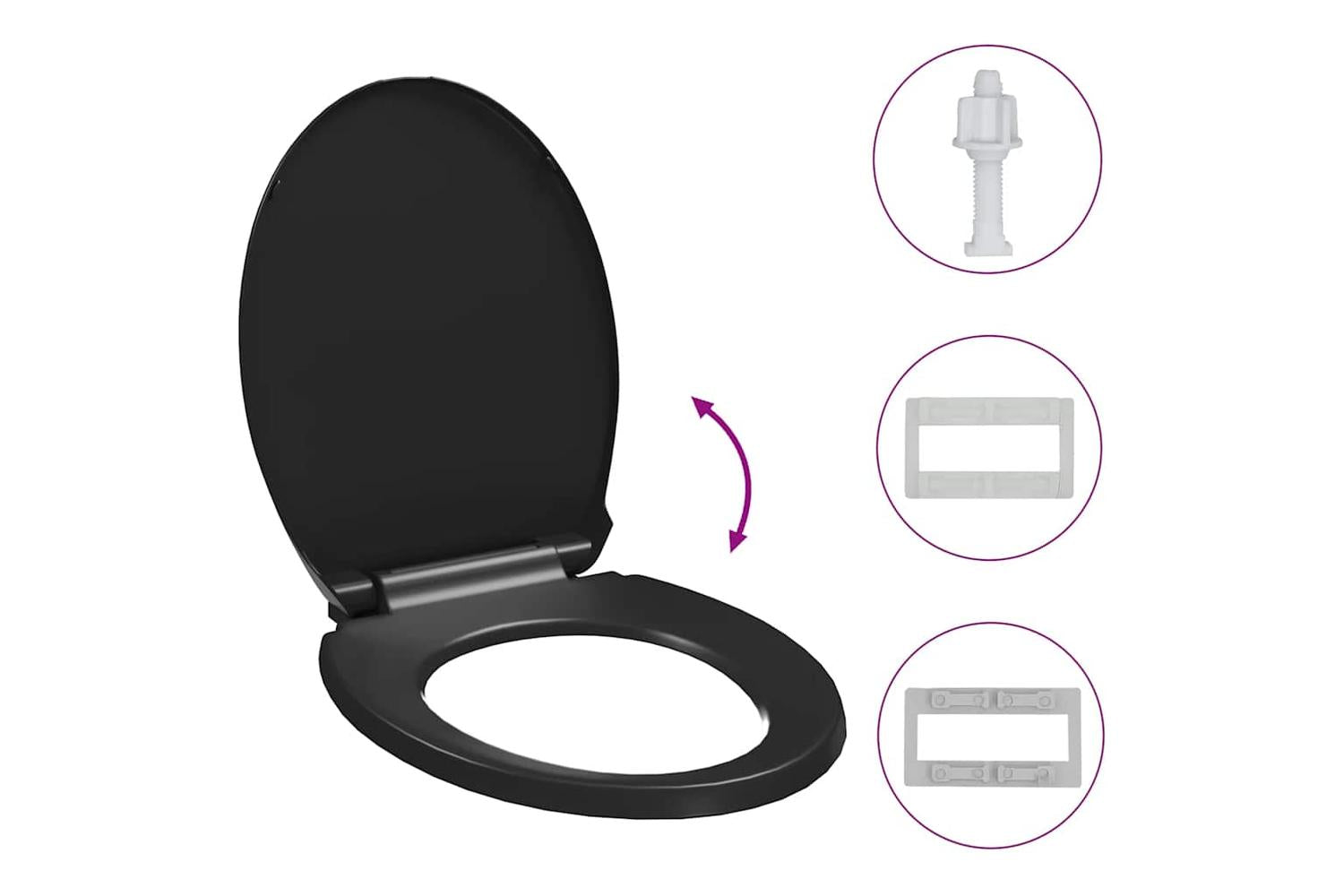 Vidaxl 145021 Soft-close Toilet Seat With Quick-release Design Black-9