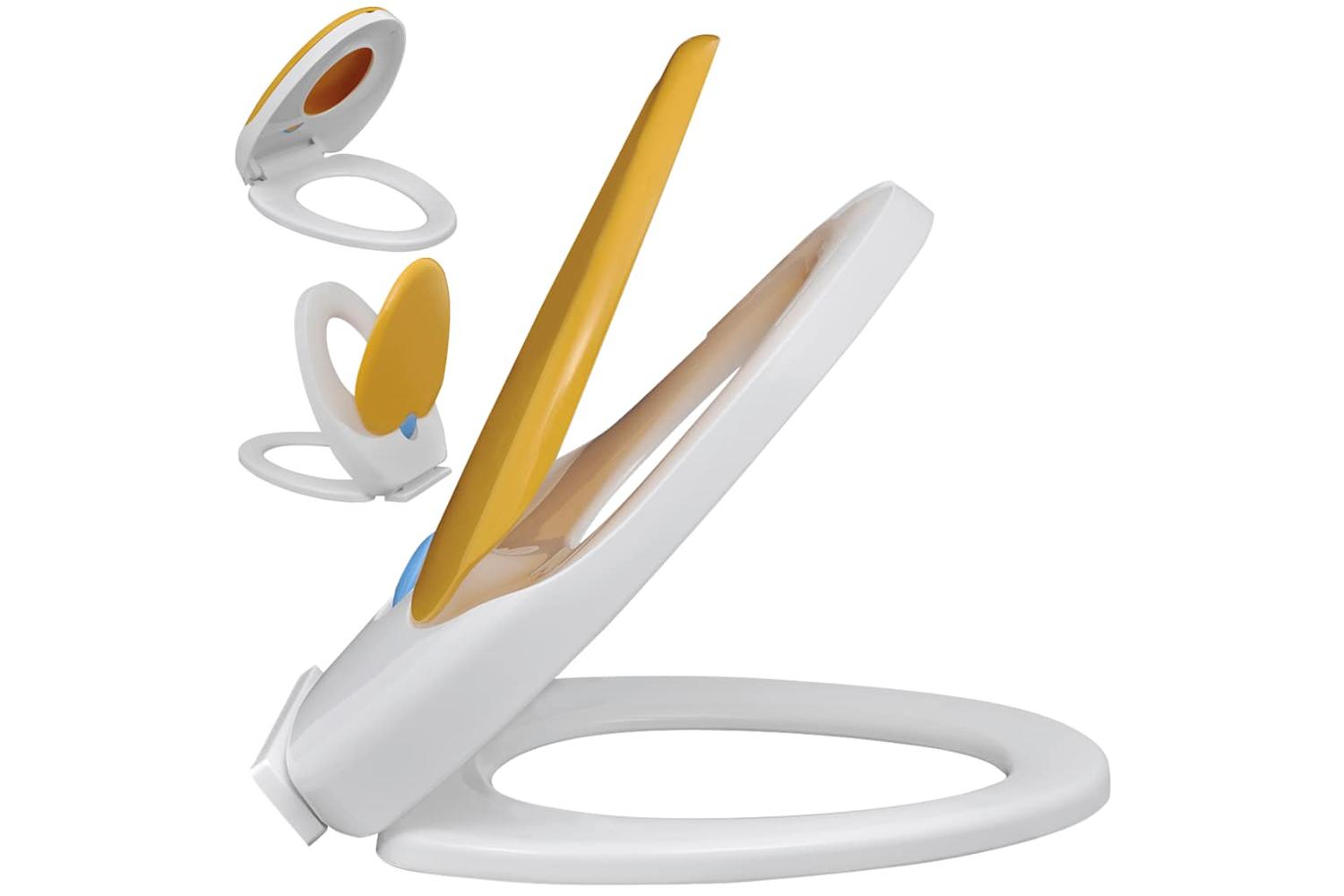 Vidaxl 141766 White & Yellow Soft-close Toilet Seat Adults/children-3