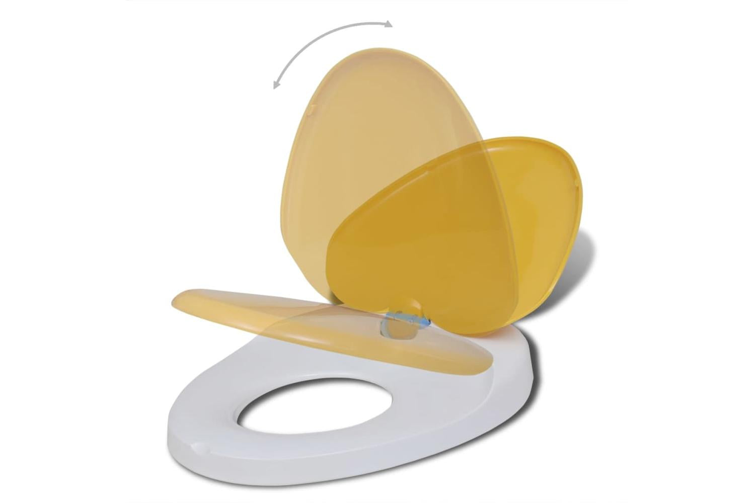 Vidaxl 275931 Toilet Seats With Soft Close Lids 2pcs Plastic White And Yellow-3