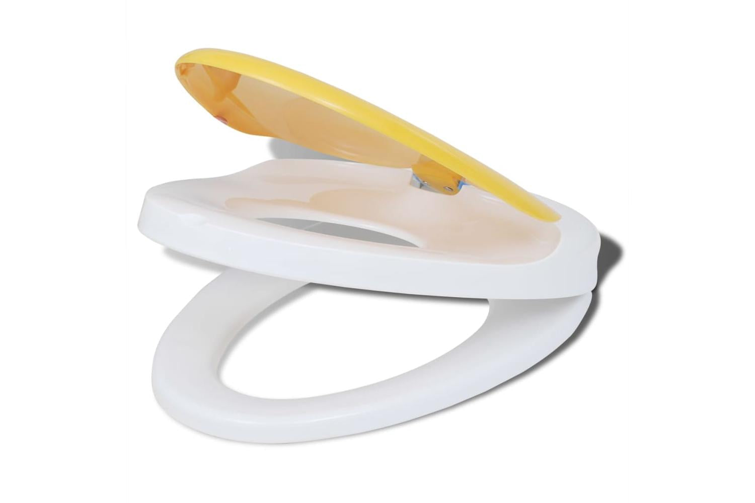 Vidaxl 275931 Toilet Seats With Soft Close Lids 2pcs Plastic White And Yellow-7