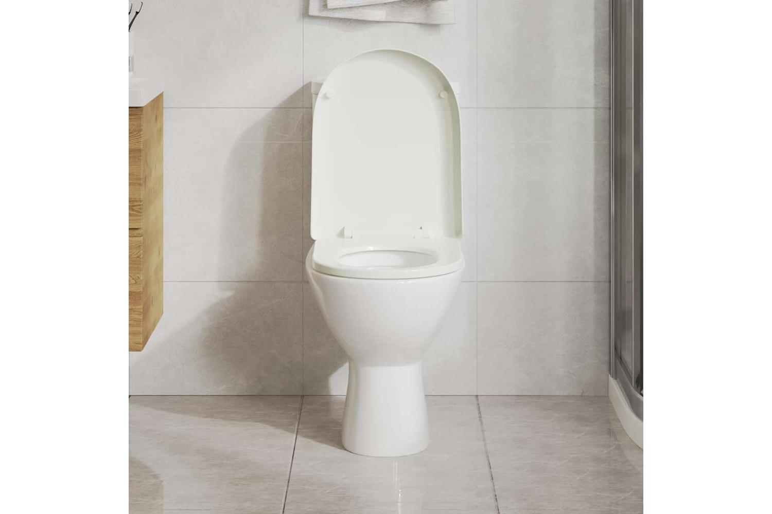Vidaxl 141763 White Soft-close Toilet Seat Square-2