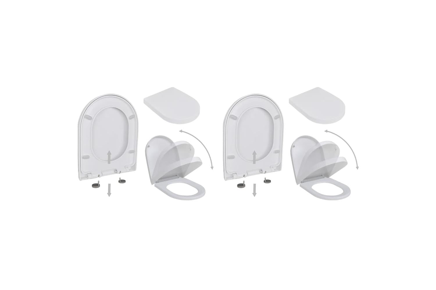 Vidaxl 275930 Toilet Seats With Soft Close Lids 2 Pcs Plastic White