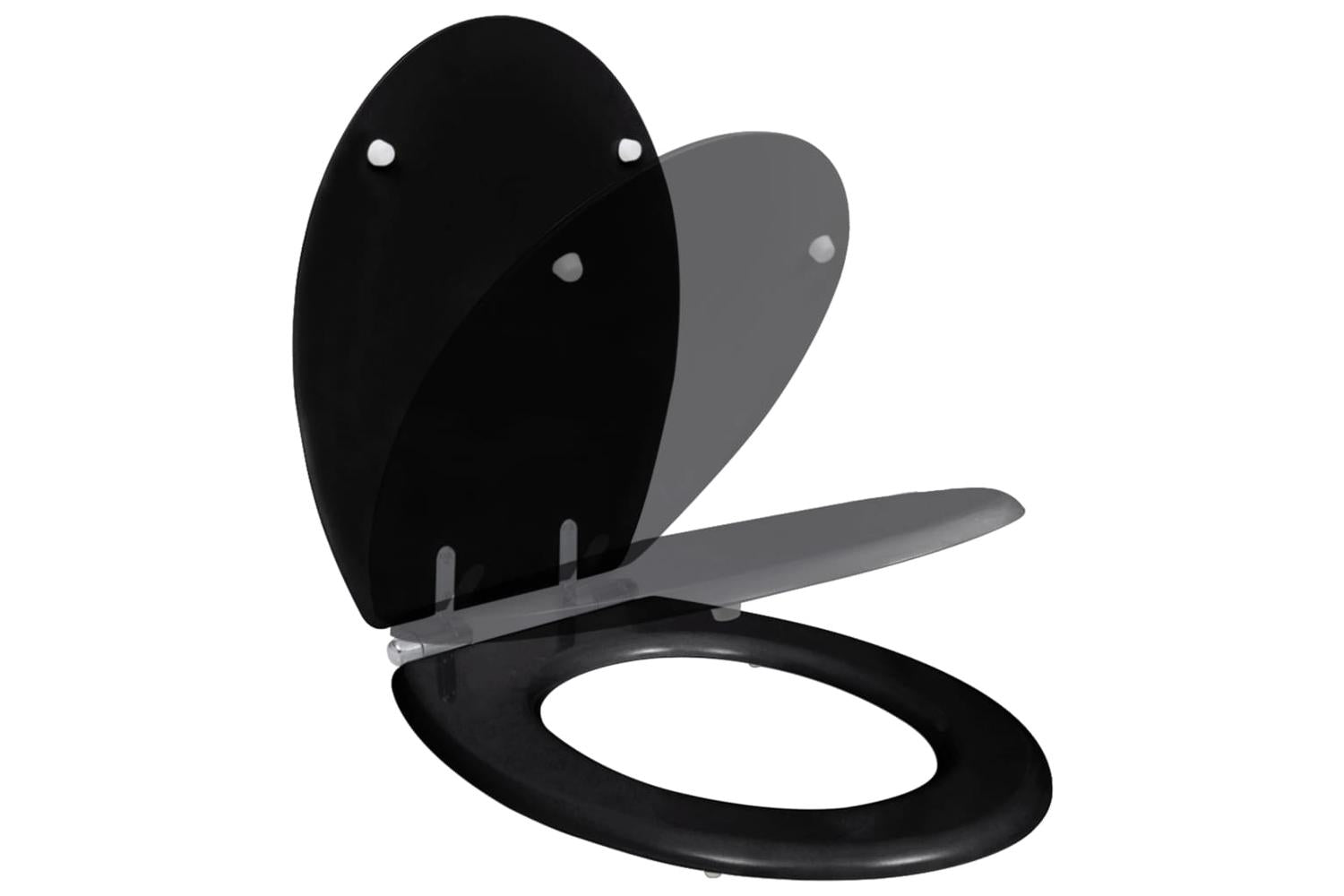 Vidaxl 140799 Wc Toilet Seat Mdf Soft Close Lid Simple Design Black-2