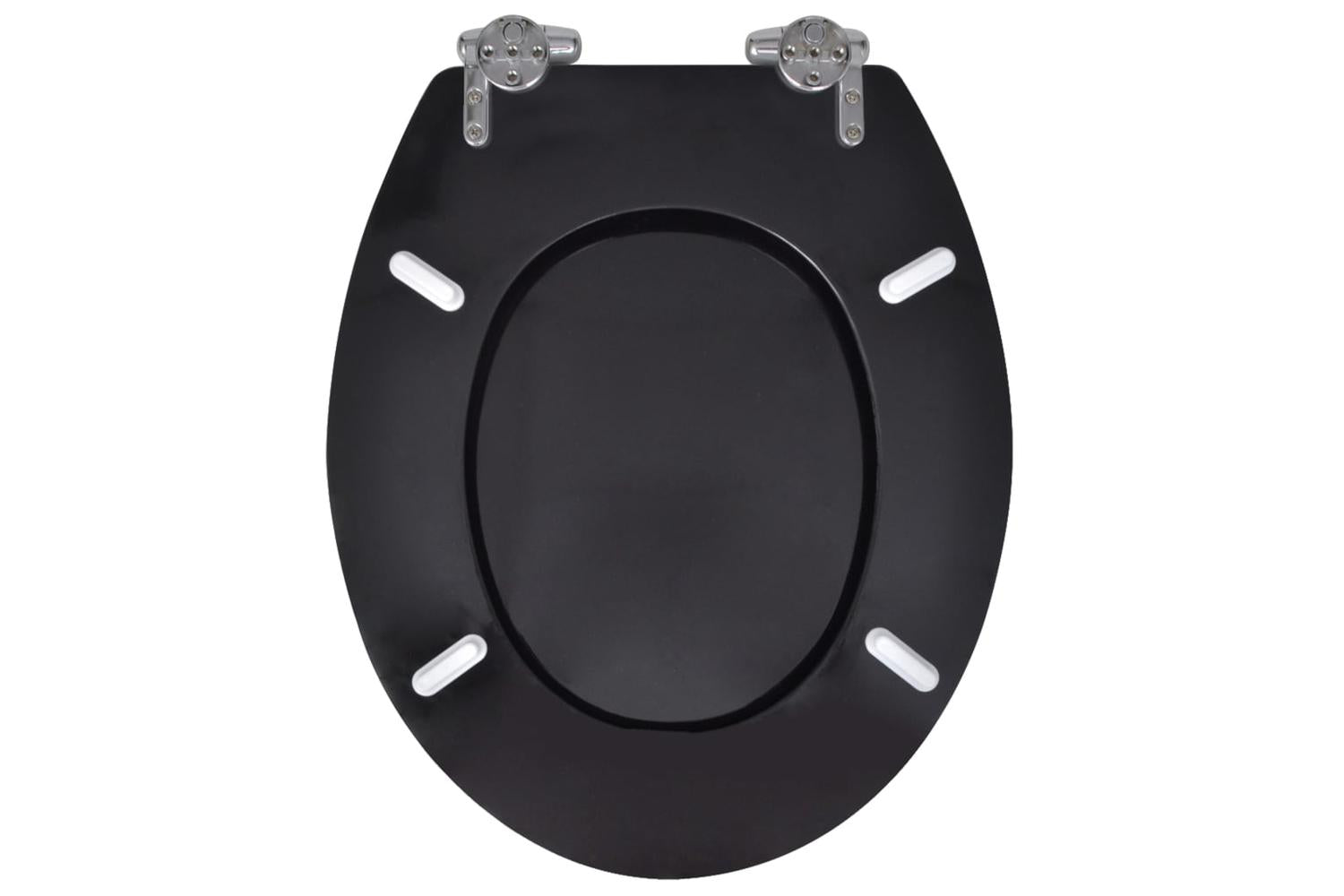 Vidaxl 140799 Wc Toilet Seat Mdf Soft Close Lid Simple Design Black-5