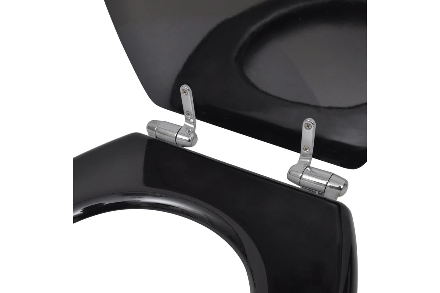 Vidaxl 140799 Wc Toilet Seat Mdf Soft Close Lid Simple Design Black-6