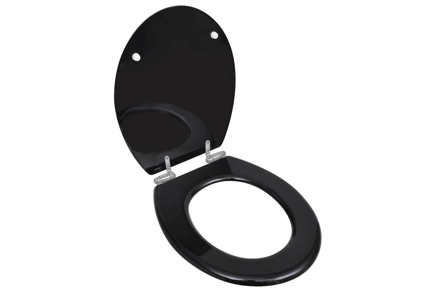 Vidaxl 275905 Toilet Seats With Soft Close Lids 2 Pcs Mdf Black-2