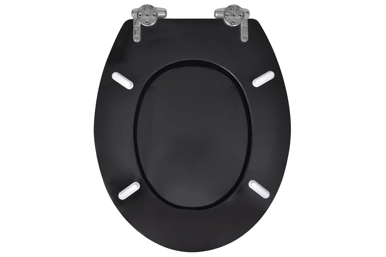 Vidaxl 275905 Toilet Seats With Soft Close Lids 2 Pcs Mdf Black-5