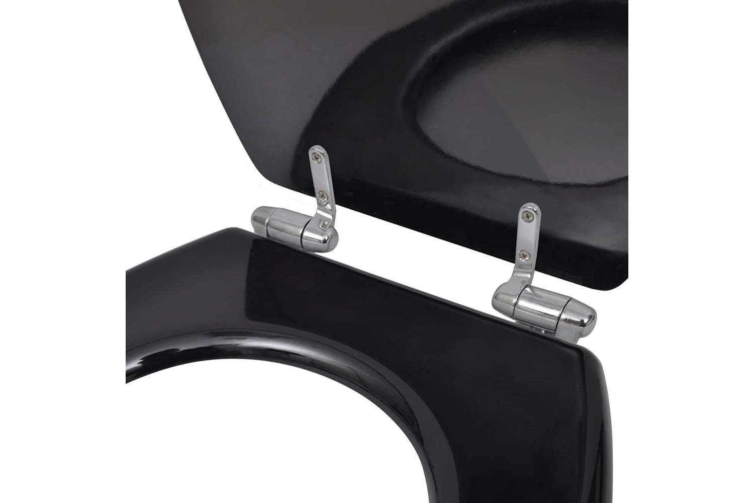 Vidaxl 275905 Toilet Seats With Soft Close Lids 2 Pcs Mdf Black-6