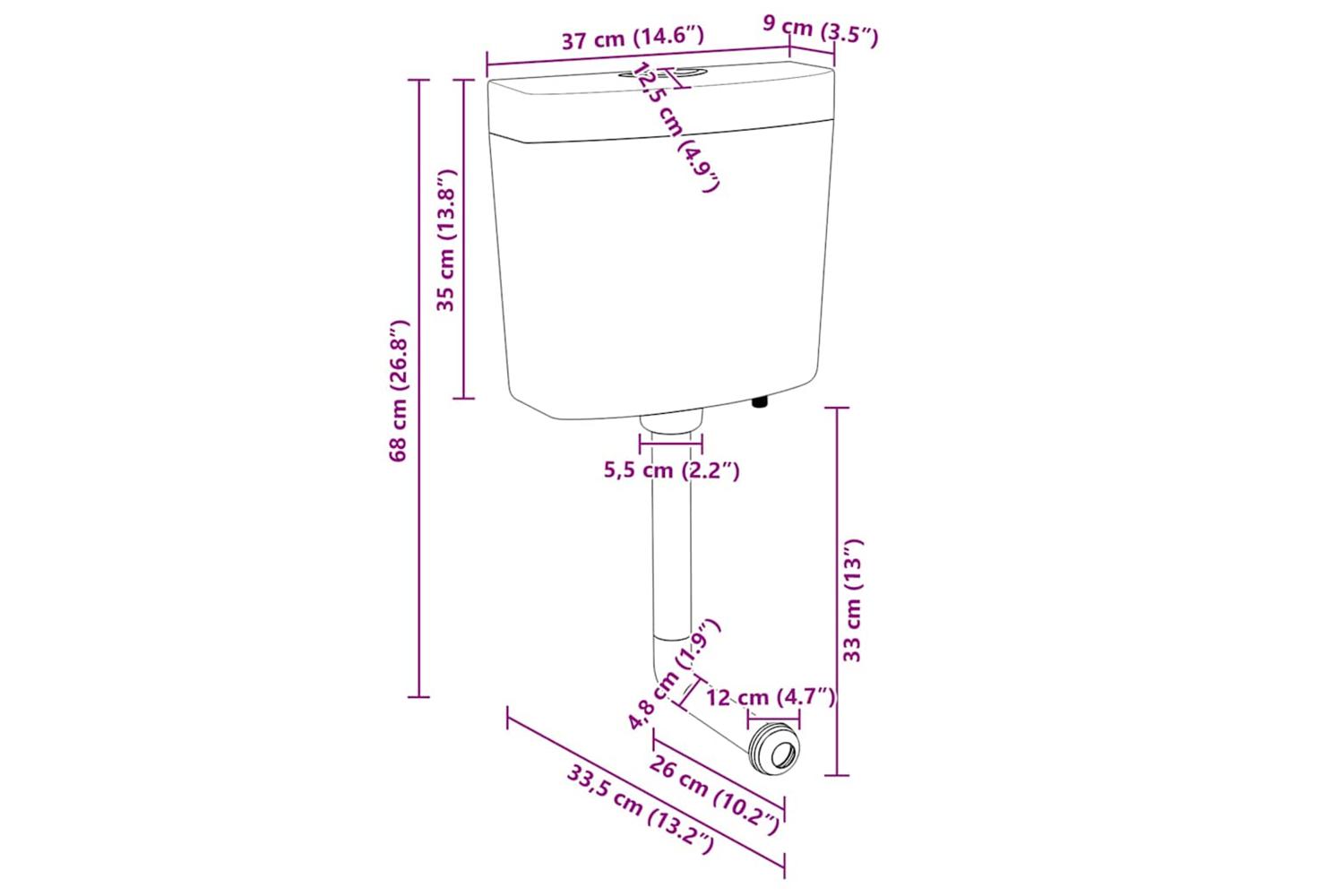Vidaxl Toilet Cistern With Bottom Water Inlet 3/6 L Olive-10