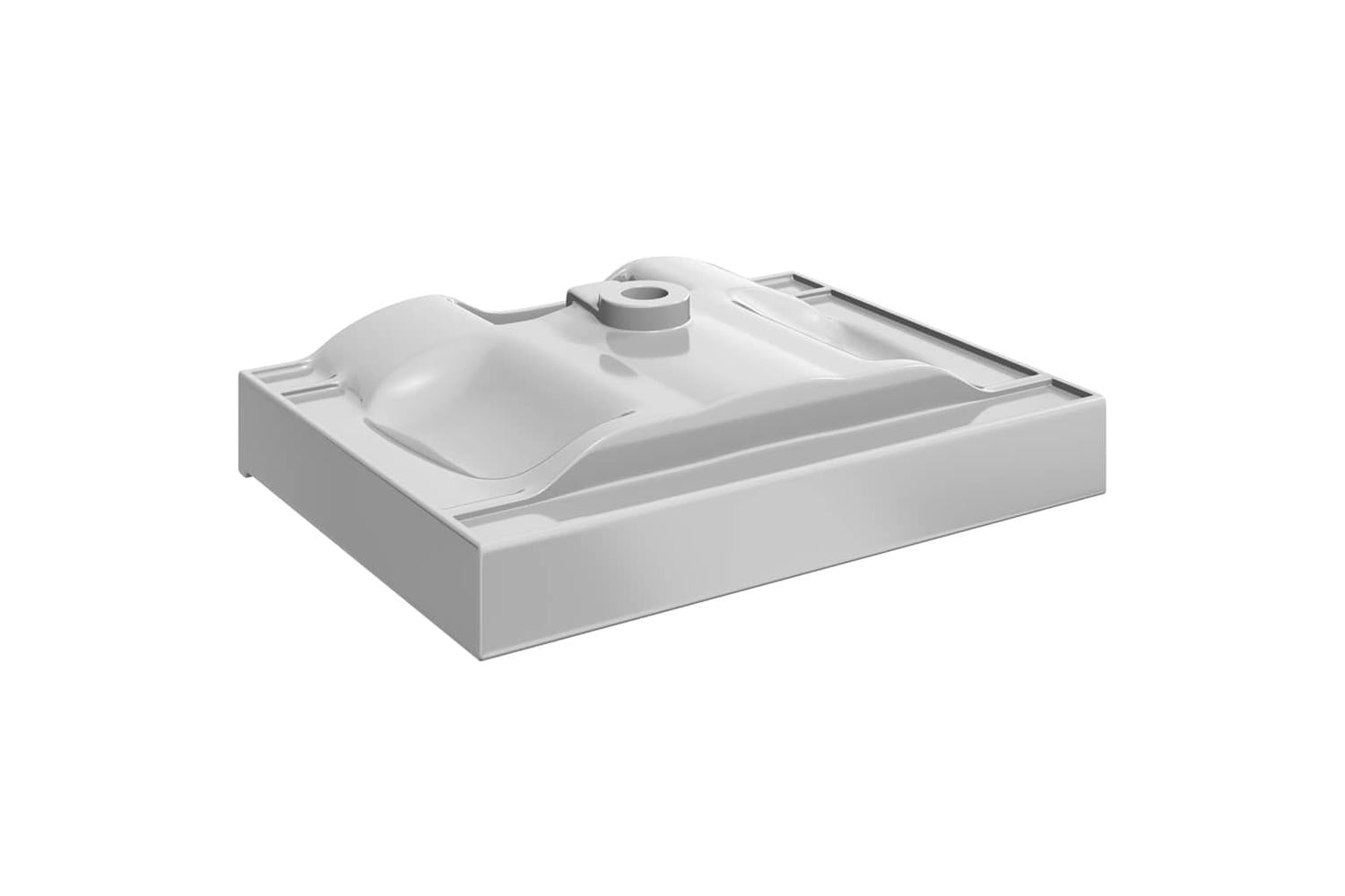vidaXL 143502 Wash Basin With Overflow 60x46x16cm Ceramic Silver-4