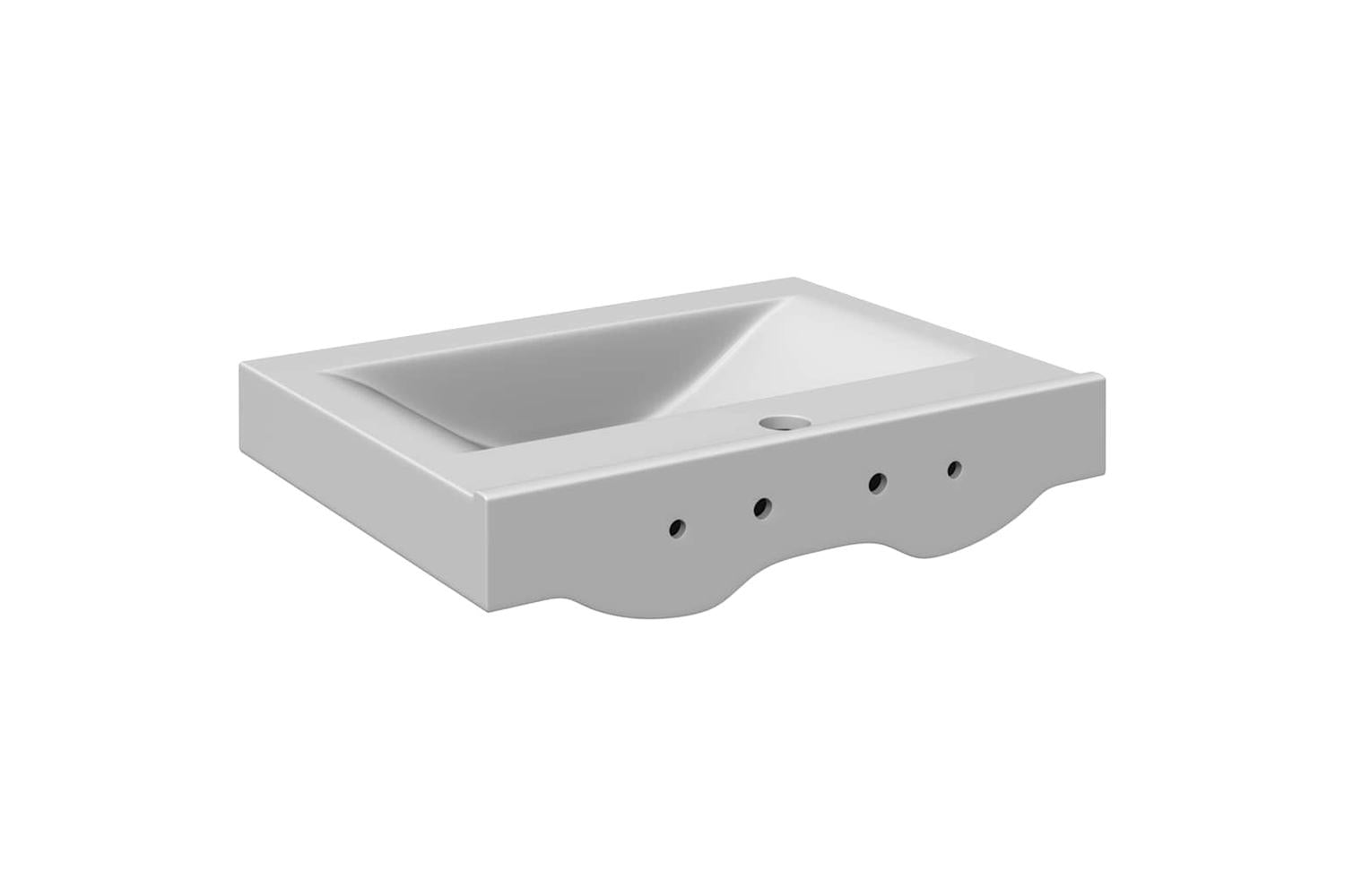 vidaXL 143502 Wash Basin With Overflow 60x46x16cm Ceramic Silver-6
