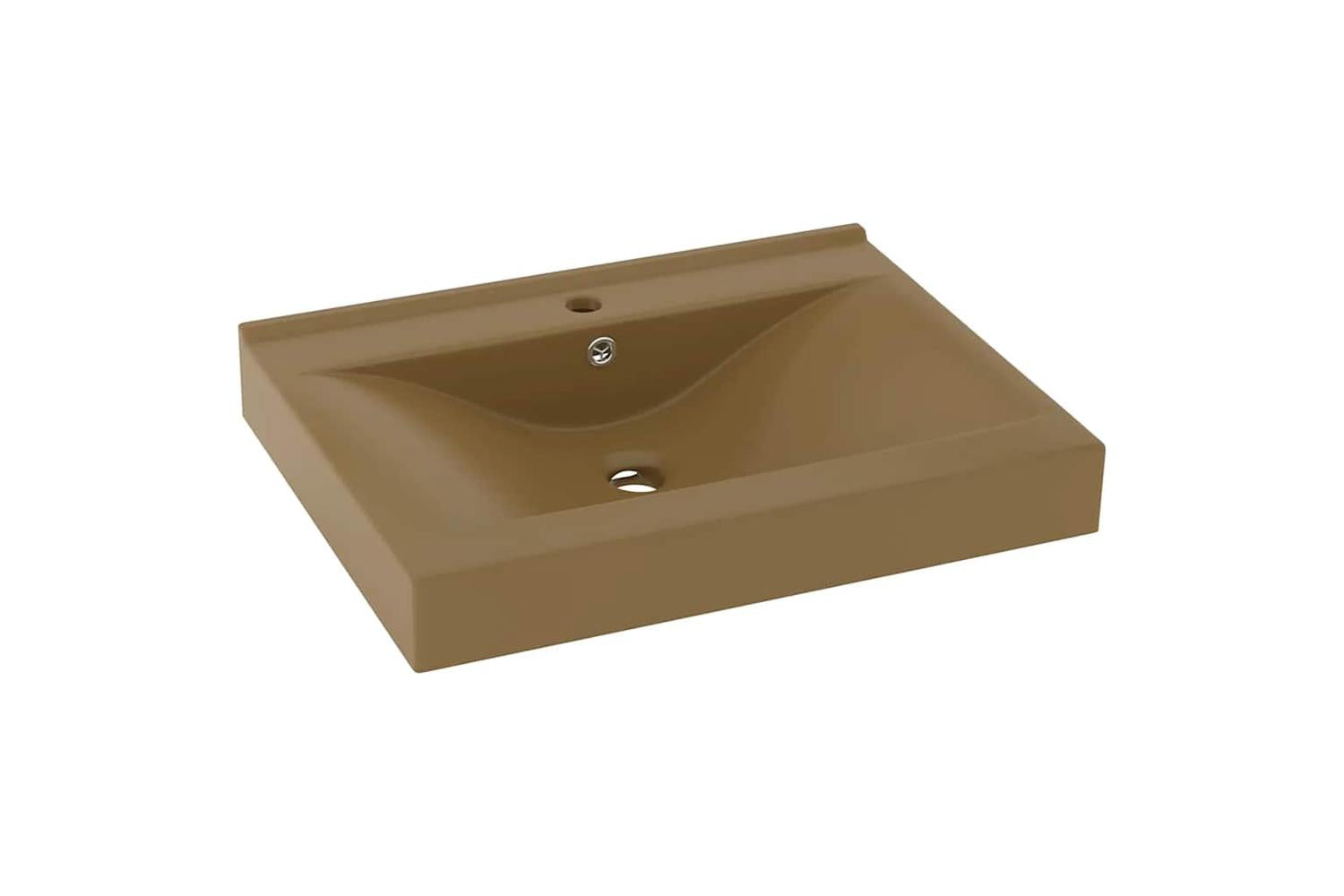 vidaXL 147029 Luxury Basin With Faucet Hole Matt Cream 60x46cm Ceramic