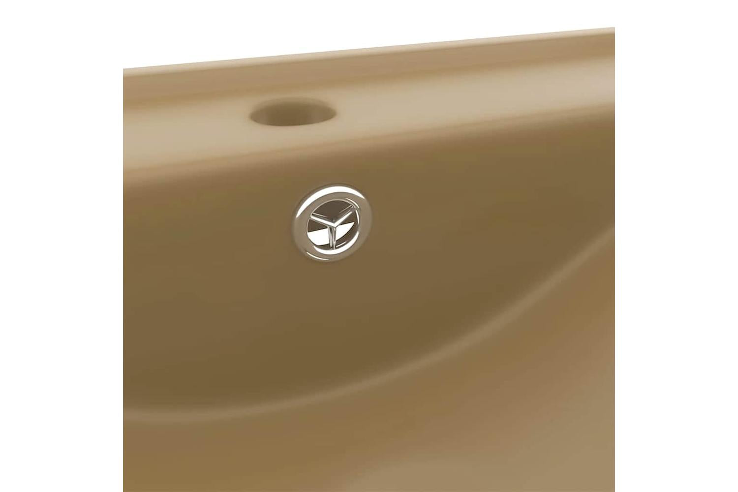 vidaXL 147029 Luxury Basin With Faucet Hole Matt Cream 60x46cm Ceramic-5