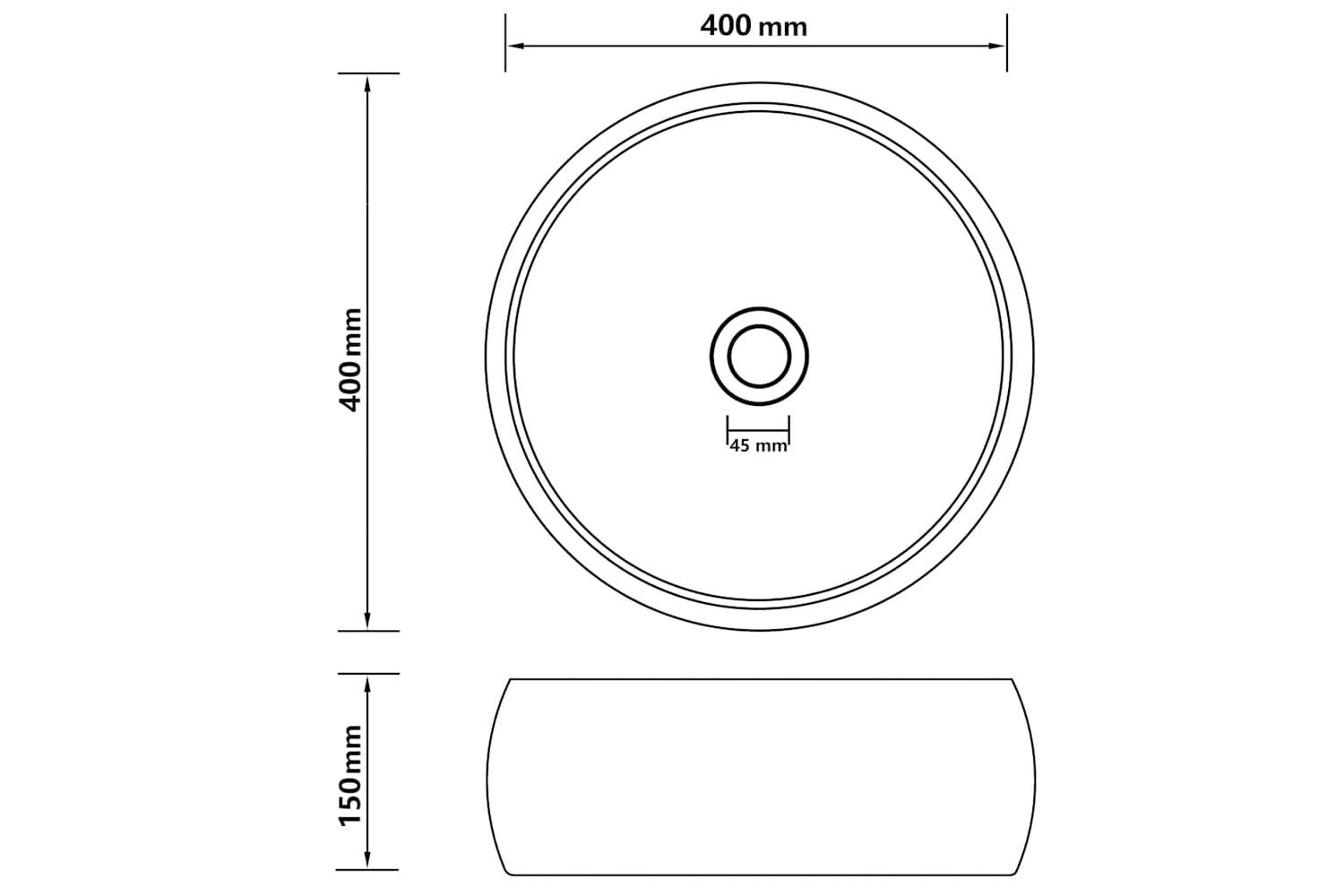 vidaXL 147006 Luxury Wash Basin Round Matt Dark Brown 40x15cm Ceramic-6