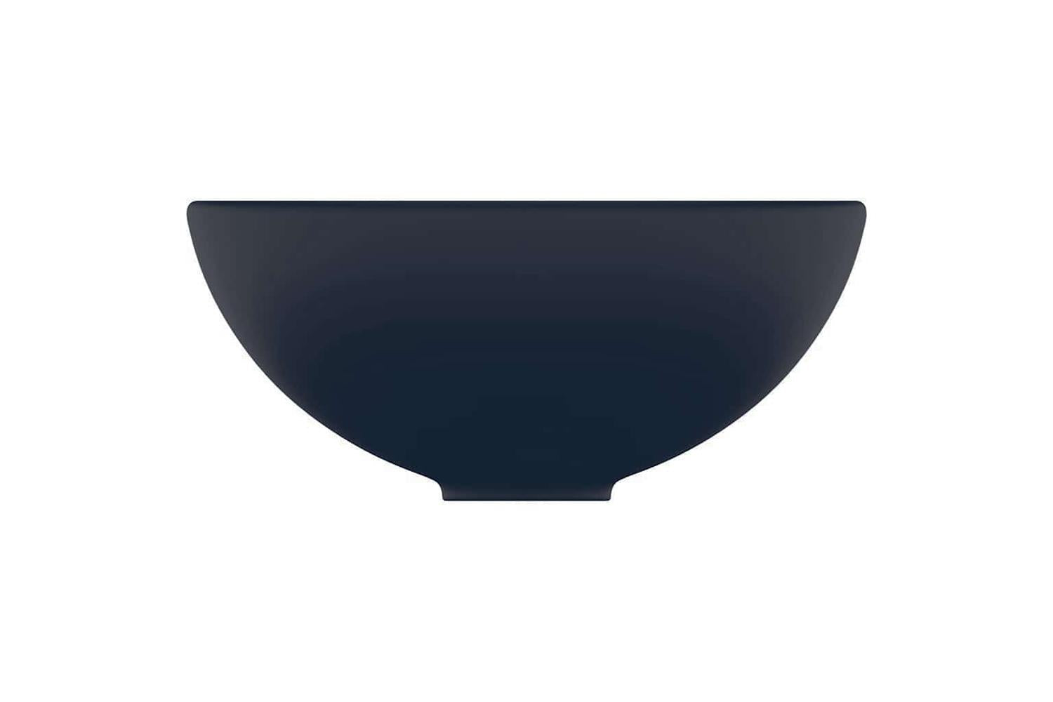 vidaXL 146968 Luxury Bathroom Basin Round Matt Dark Blue 32.5x14cm Ceramic-3