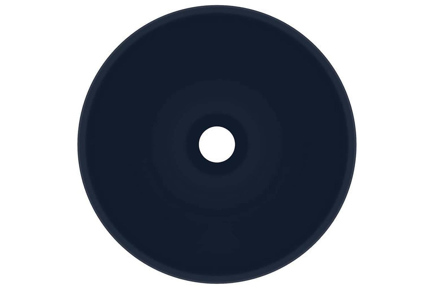 vidaXL 146968 Luxury Bathroom Basin Round Matt Dark Blue 32.5x14cm Ceramic-4