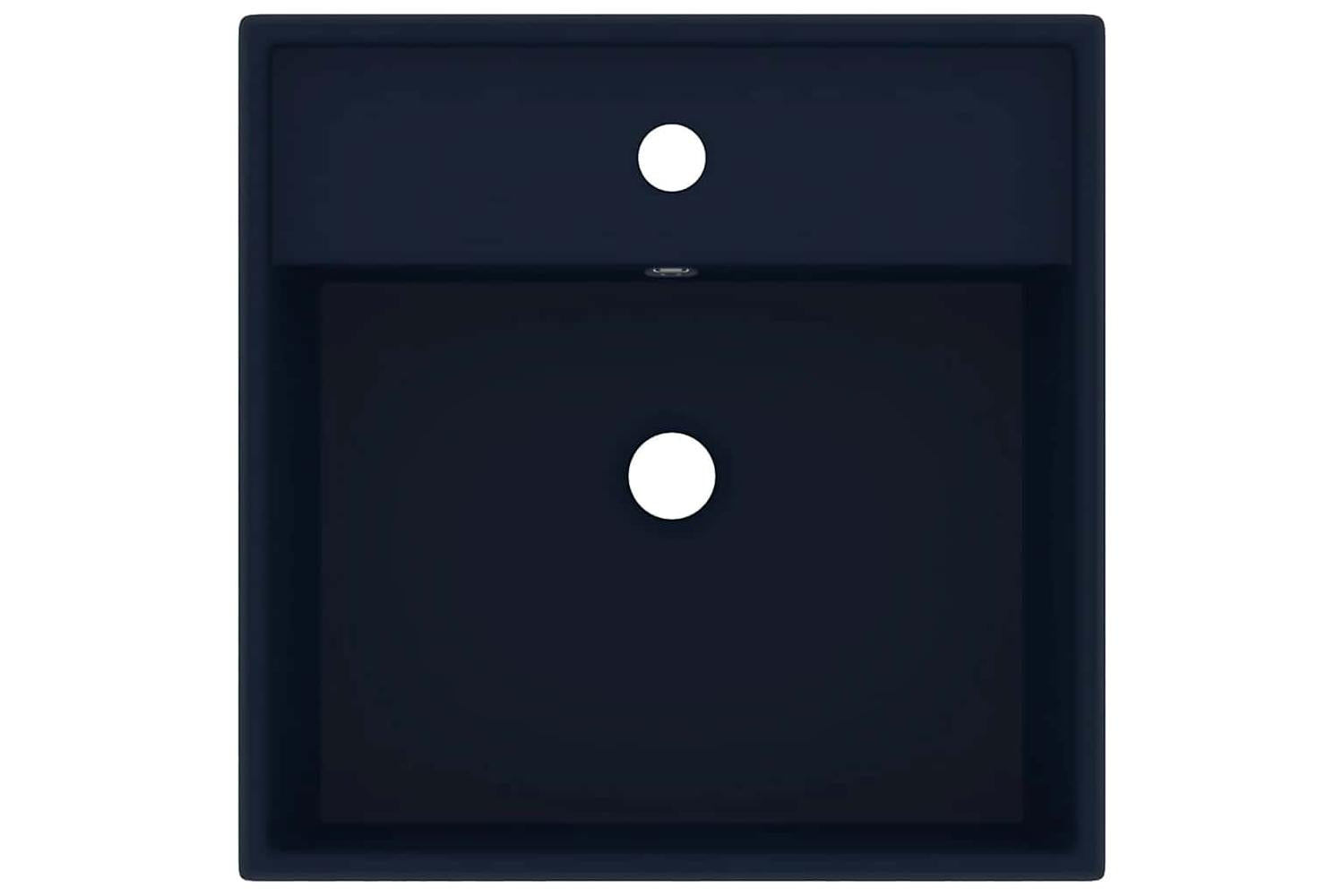 Vidaxl Luxury Basin Overflow Square Matt Dark Blue 41x41 Cm Ceramic-4