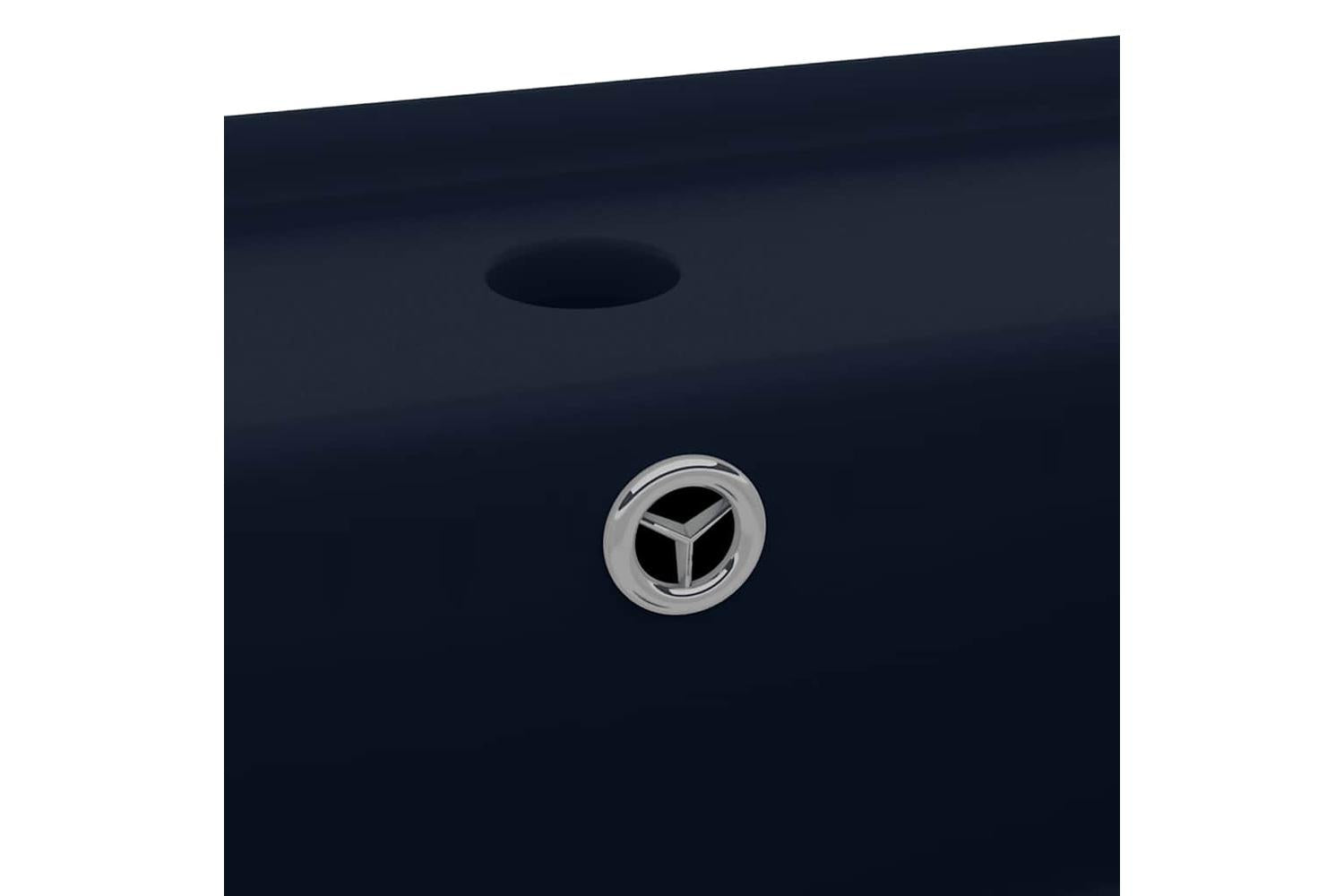 Vidaxl Luxury Basin Overflow Square Matt Dark Blue 41x41 Cm Ceramic-6