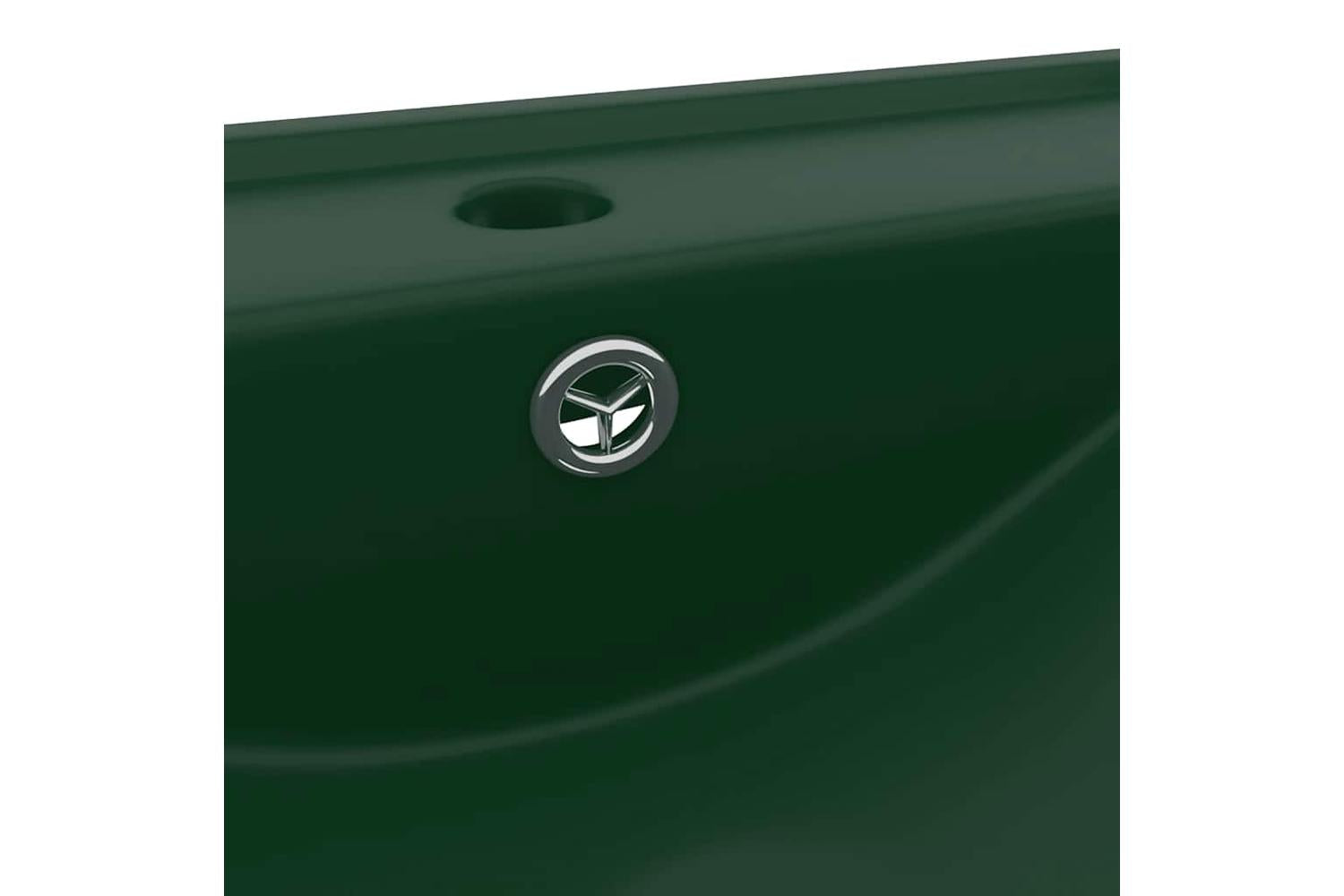 vidaXL 147025 Luxury Basin With Faucet Hole Matt Dark Green 60x46cm Ceramic-5