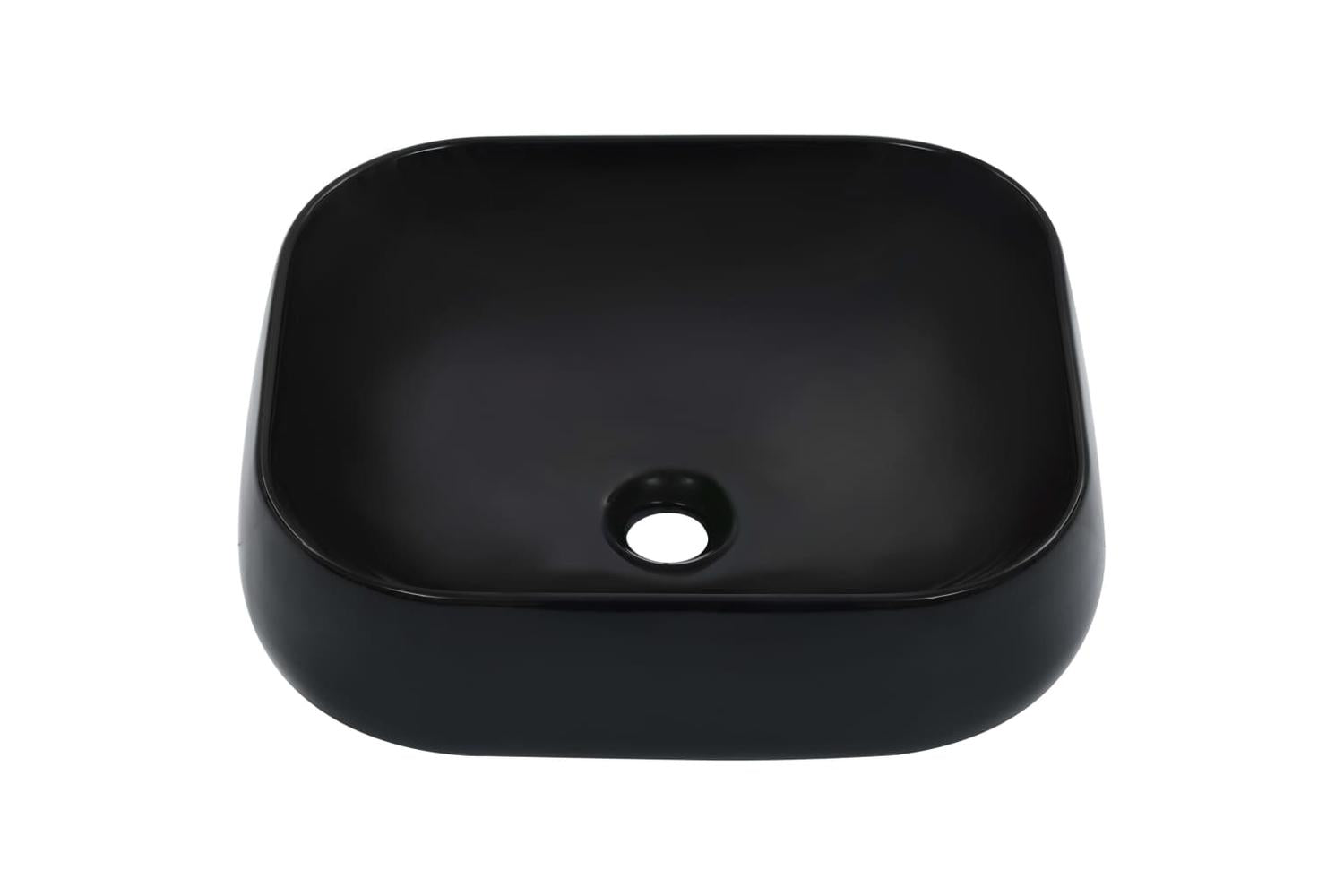 vidaXL 143906 Wash Basin 44.5x39.5x14.5cm Ceramic Black-2