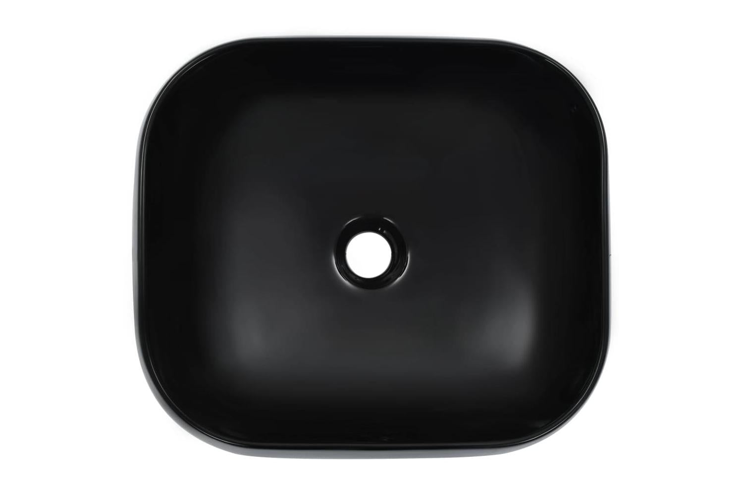 vidaXL 143906 Wash Basin 44.5x39.5x14.5cm Ceramic Black-3