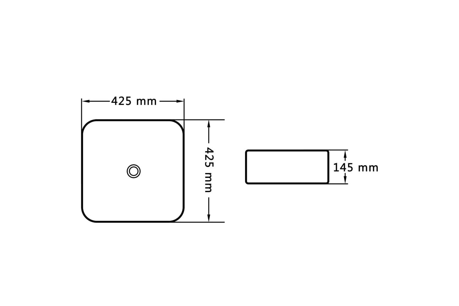 vidaXL 143917 Wash Basin 42.5x42.5x14.5cm Ceramic White-6