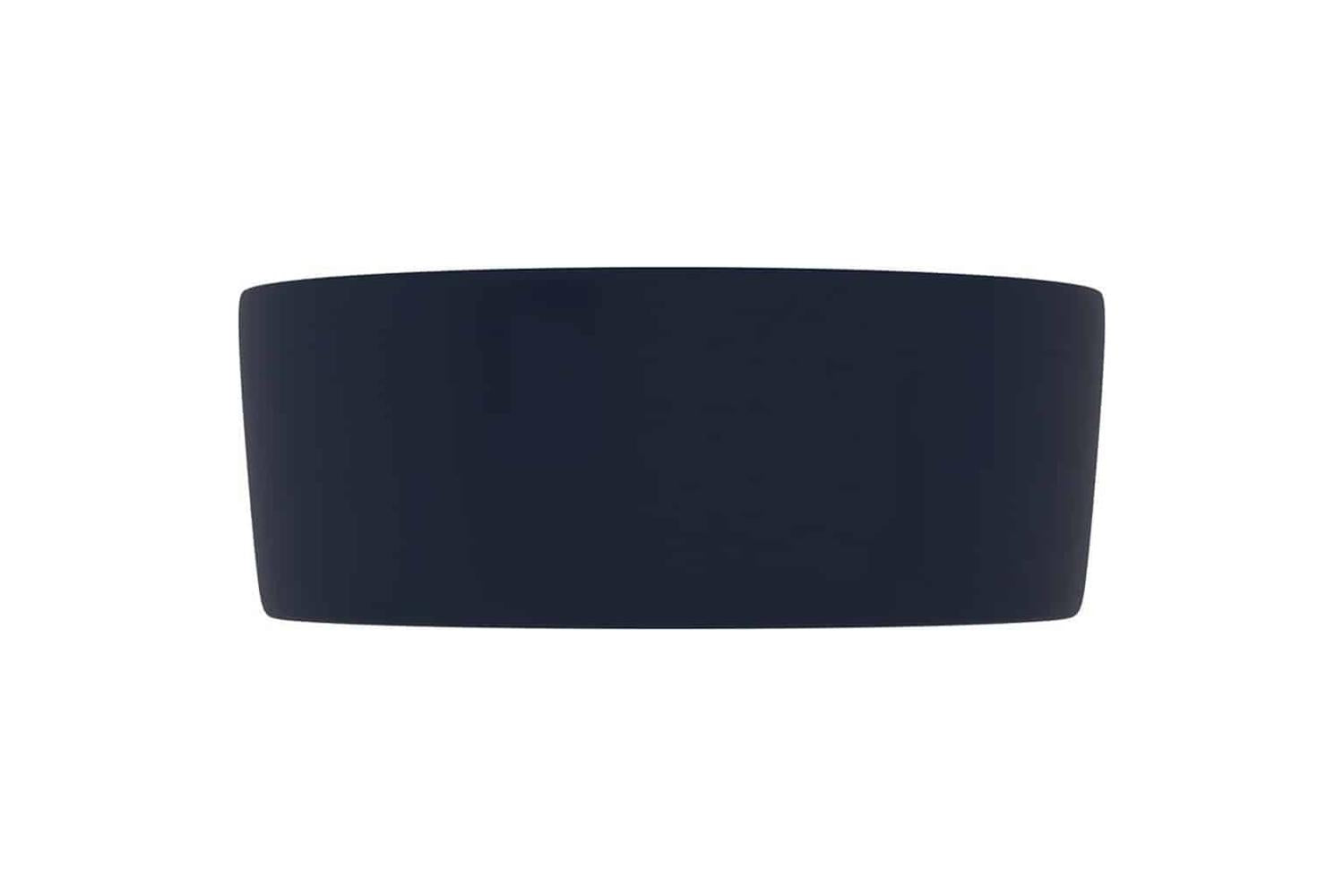 vidaXL 147012 Luxury Wash Basin Round Matt Dark Blue 40x15cm Ceramic-3