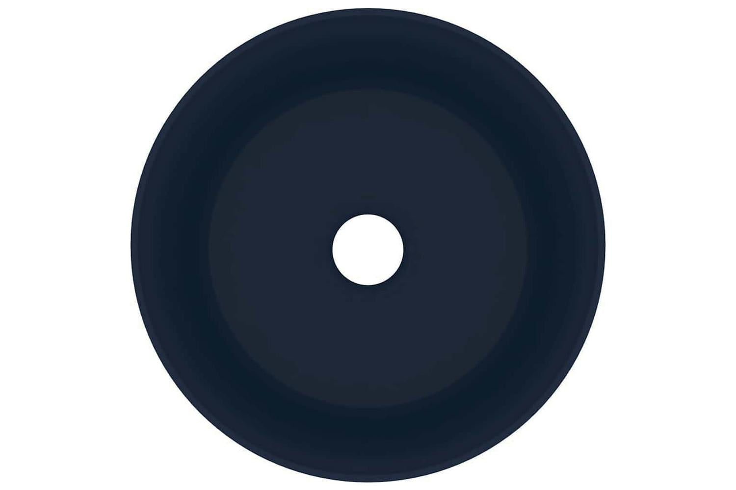 vidaXL 147012 Luxury Wash Basin Round Matt Dark Blue 40x15cm Ceramic-4