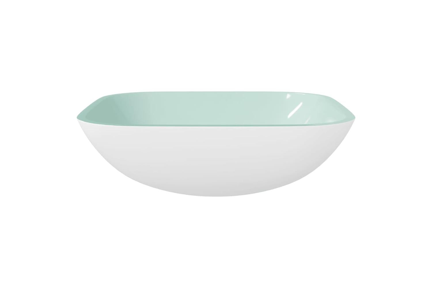 vidaXL 345254 Basin Glass 42x42x14cm White-3
