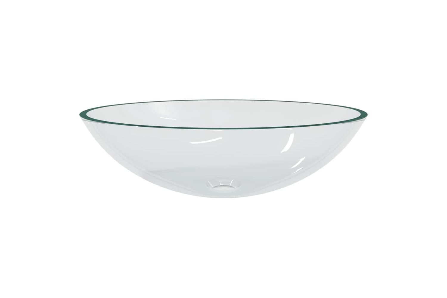 vidaXL 345237 Basin Glass 50x37x14cm Transparent-3