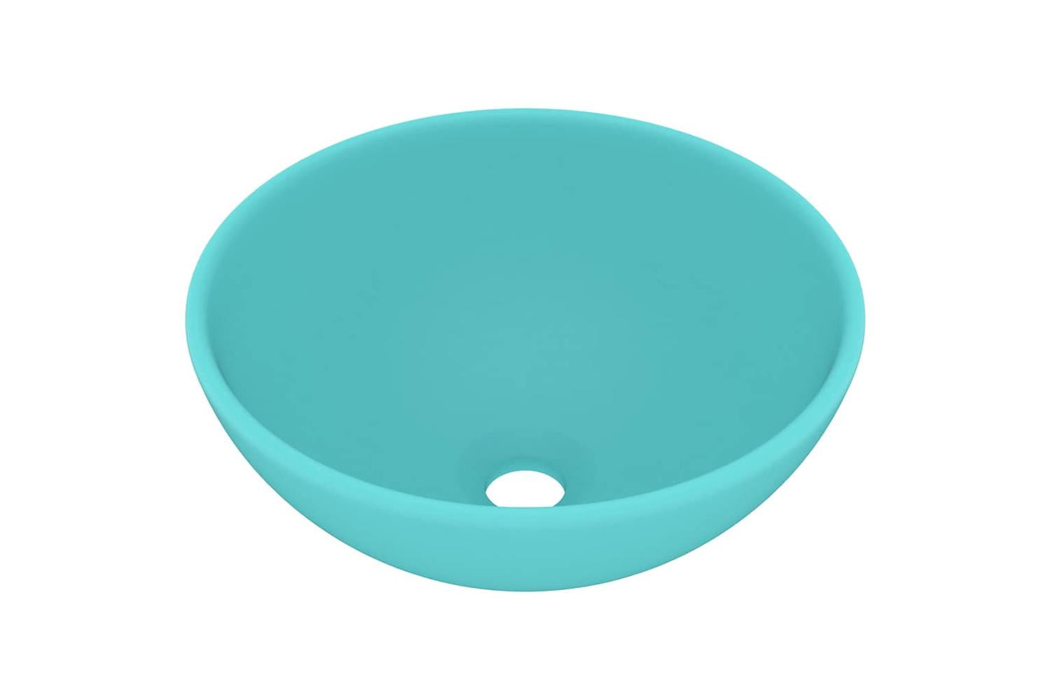 vidaXL 146969 Luxury Bathroom Basin Round Matt Light Green 32.5x14cm Ceramic-2
