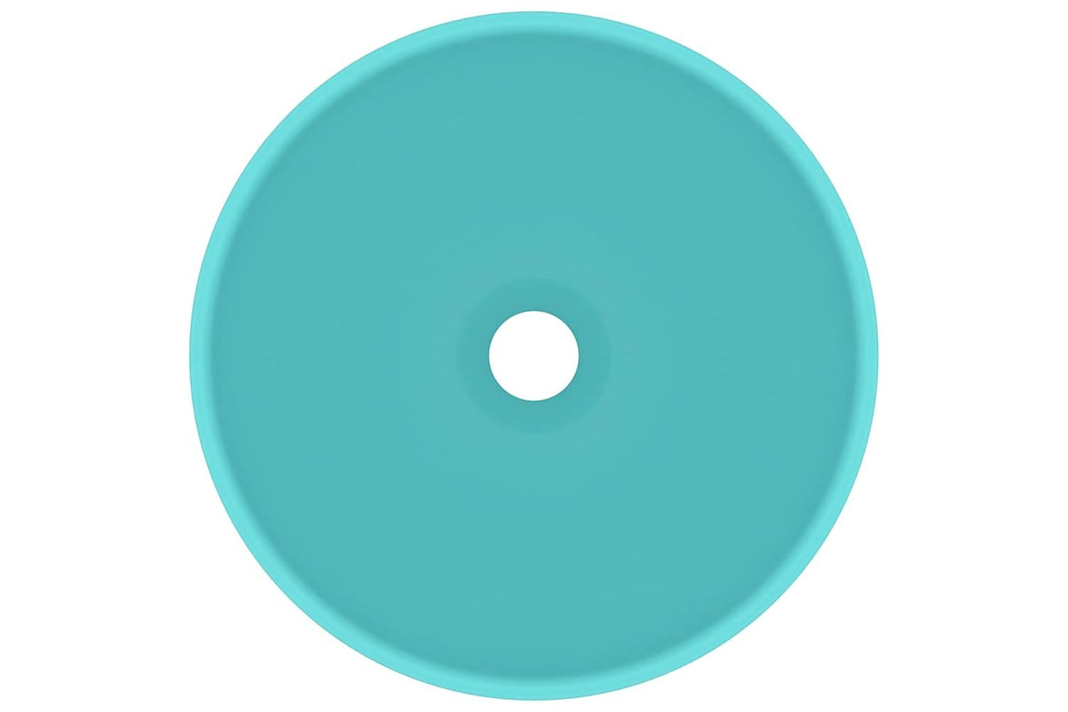 vidaXL 146969 Luxury Bathroom Basin Round Matt Light Green 32.5x14cm Ceramic-3