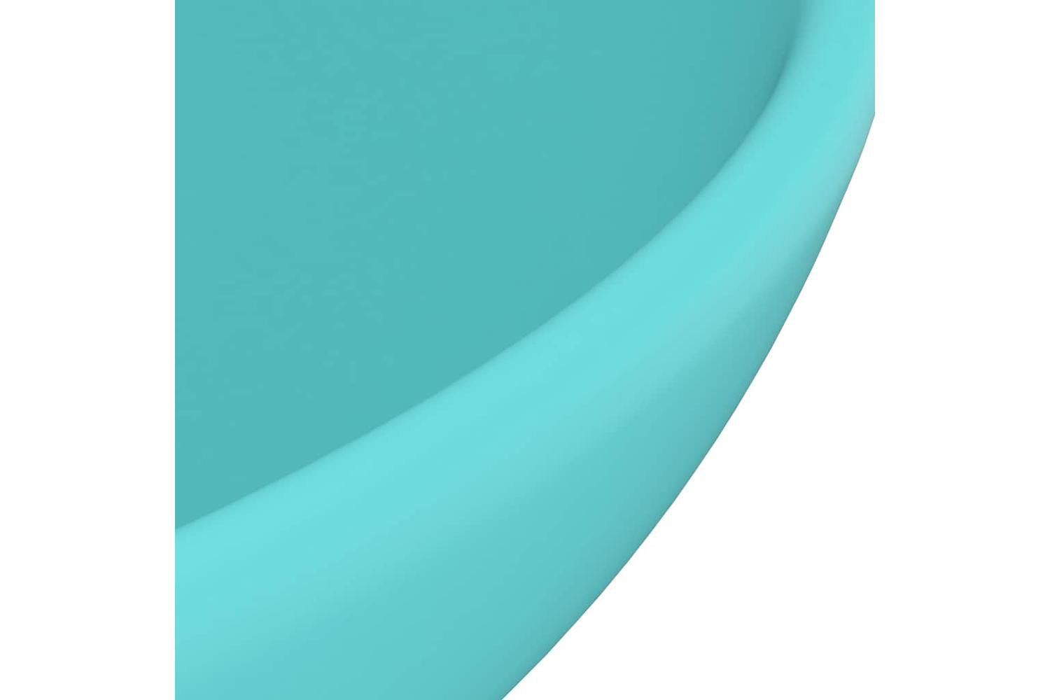 vidaXL 146969 Luxury Bathroom Basin Round Matt Light Green 32.5x14cm Ceramic-5