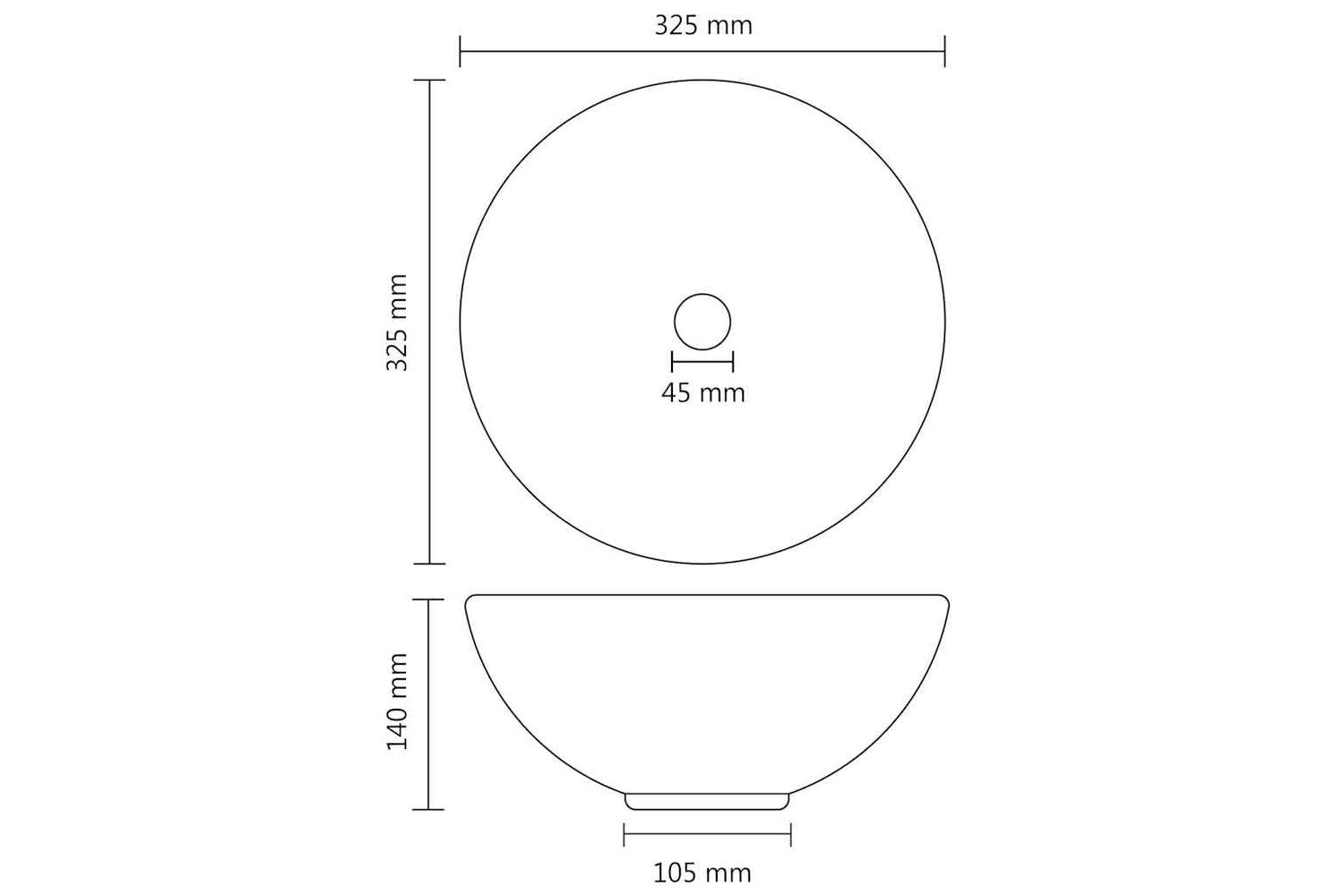 vidaXL 146969 Luxury Bathroom Basin Round Matt Light Green 32.5x14cm Ceramic-6
