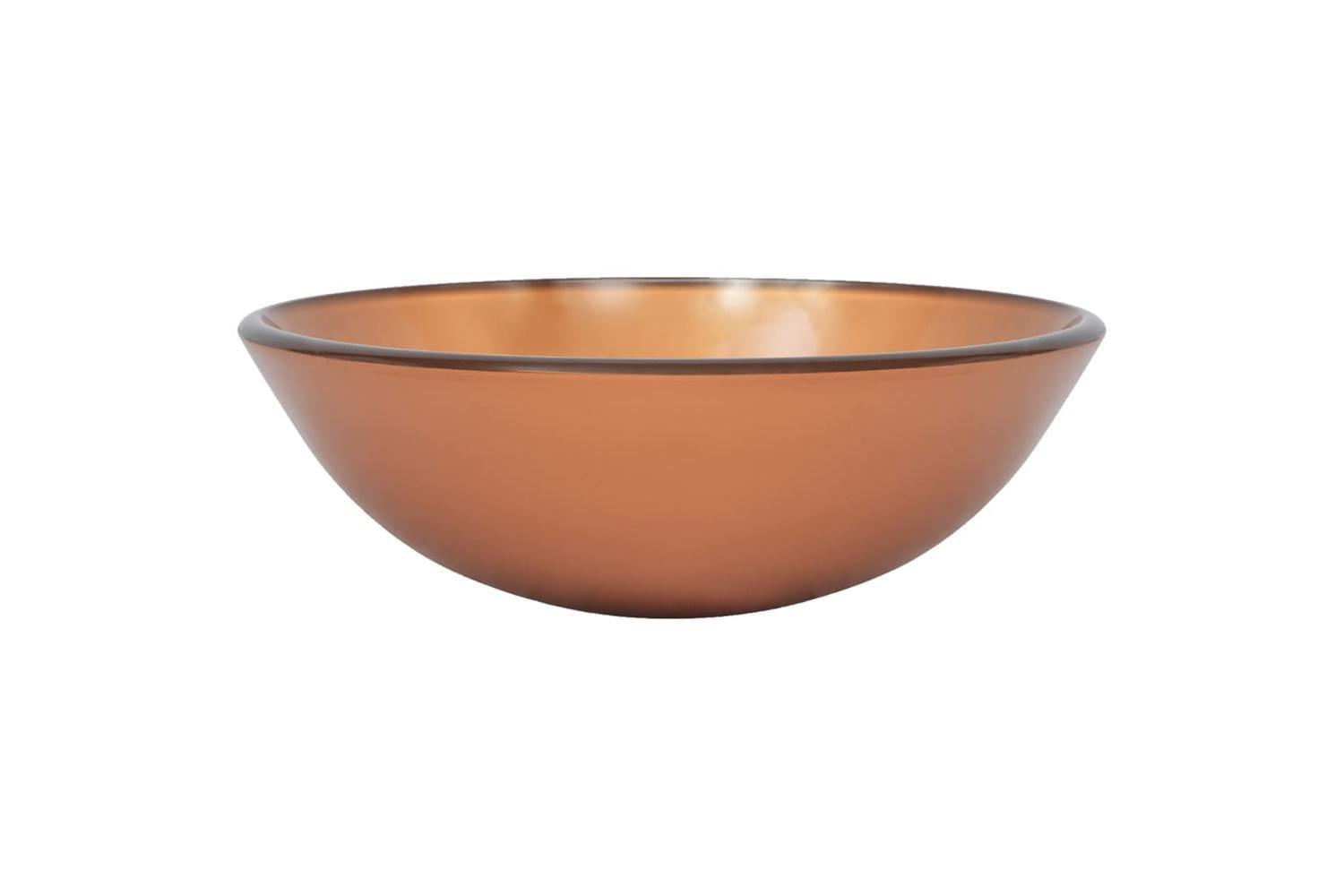 Vidaxl 3098457 Bathroom Sink With Tap And Push Drain Brown Tempered Glass-7