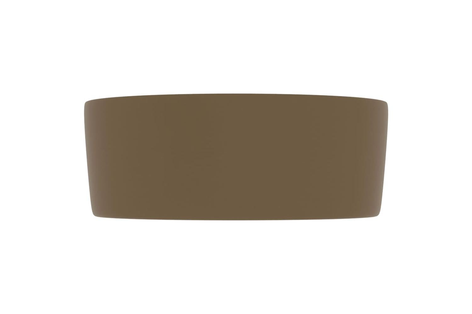 vidaXL 147018 Luxury Wash Basin Round Matt Cream 40x15cm Ceramic-4