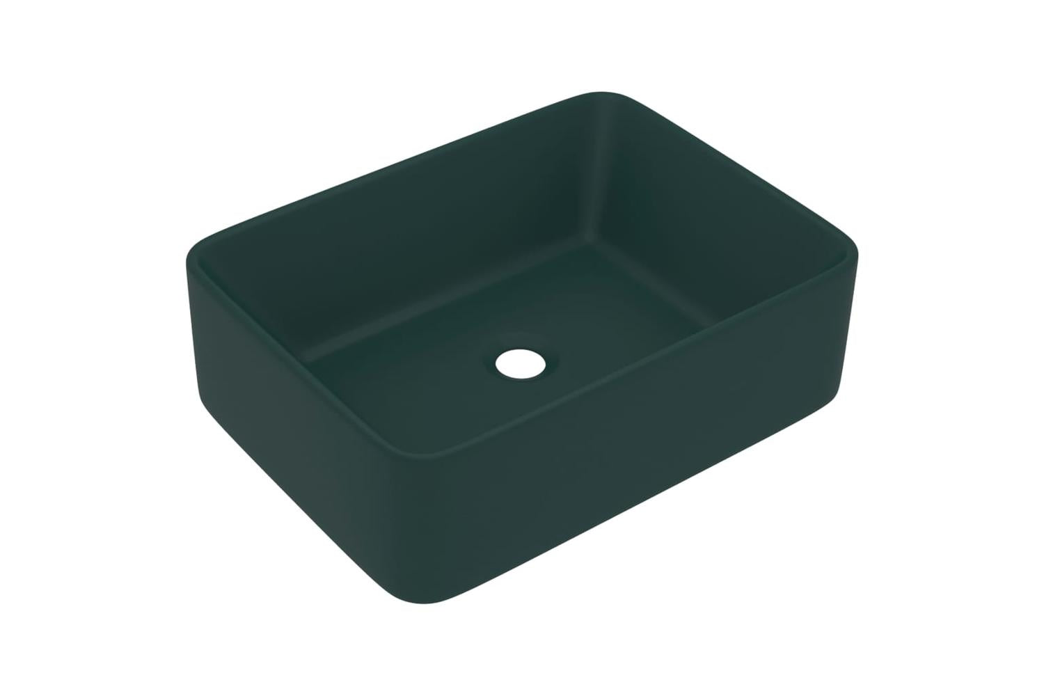 vidaXL 147047 Luxury Wash Basin Matt Dark Green 41x30x12cm Ceramic-2