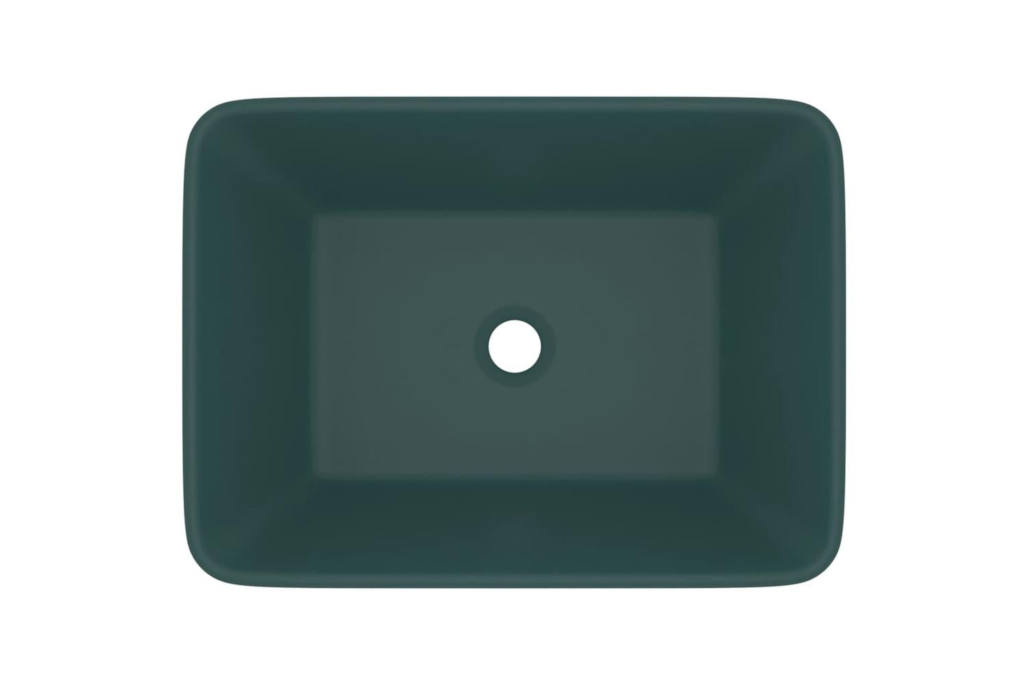 vidaXL 147047 Luxury Wash Basin Matt Dark Green 41x30x12cm Ceramic-3