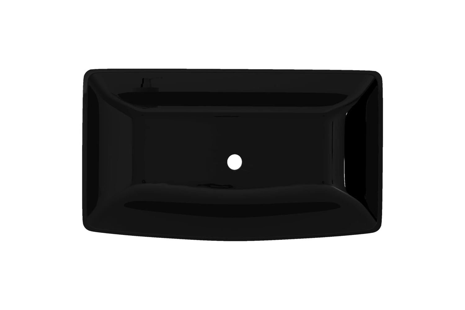Vidaxl 141923 Ceramic Bathroom Sink Basin Black Rectangular-3