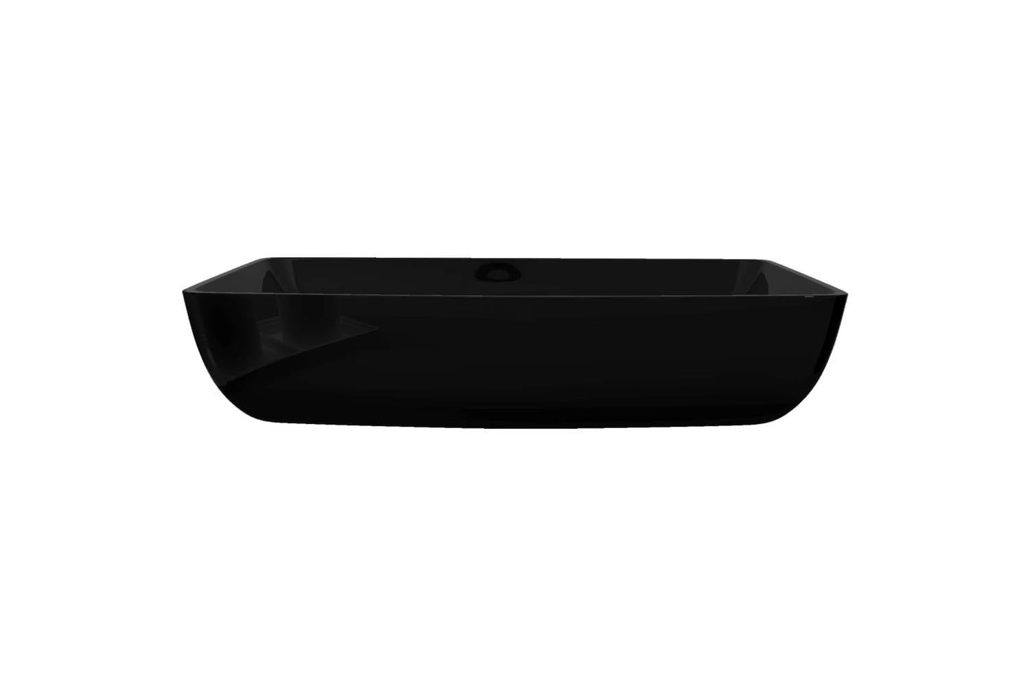 Vidaxl 141923 Ceramic Bathroom Sink Basin Black Rectangular-5