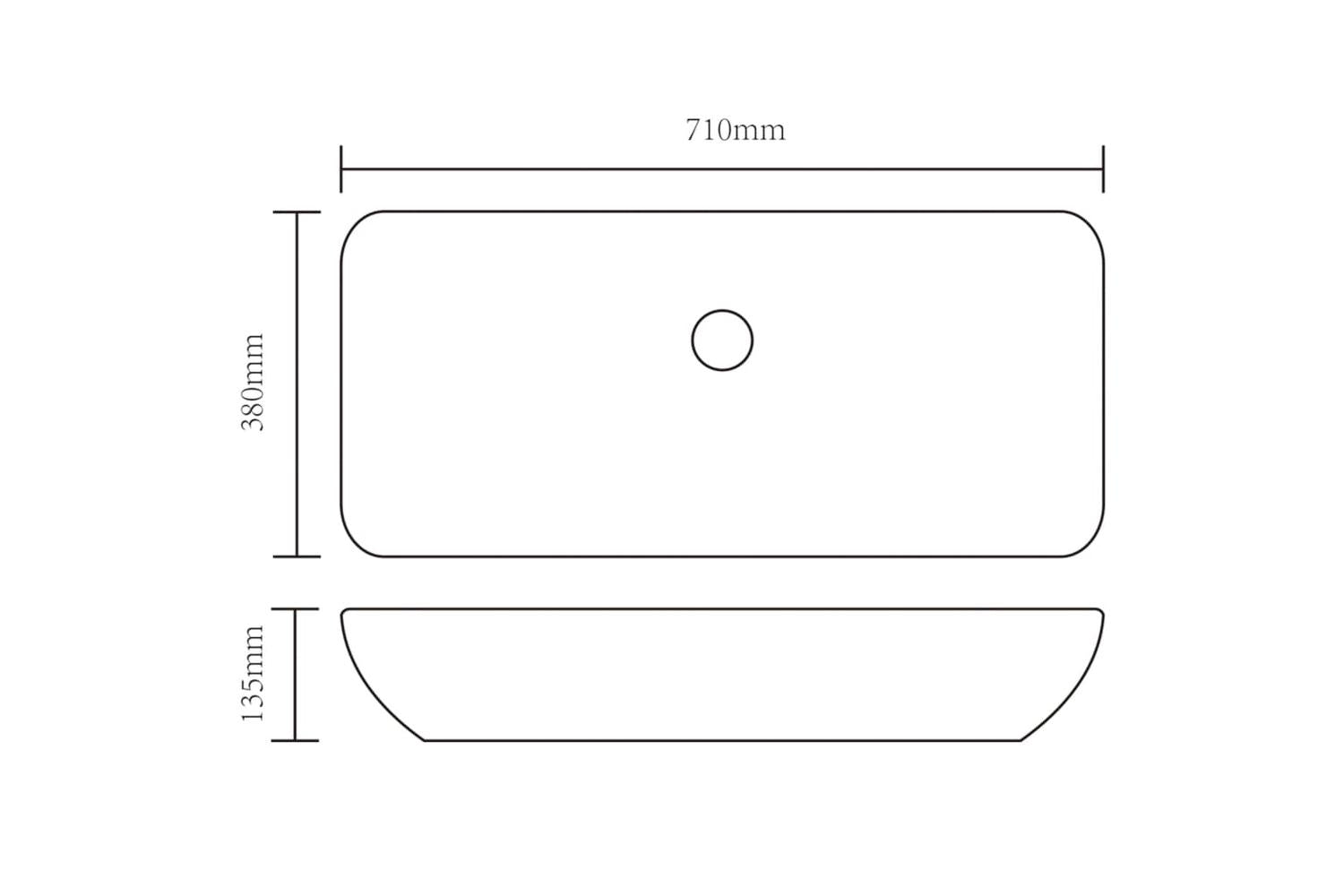Vidaxl 141923 Ceramic Bathroom Sink Basin Black Rectangular-6