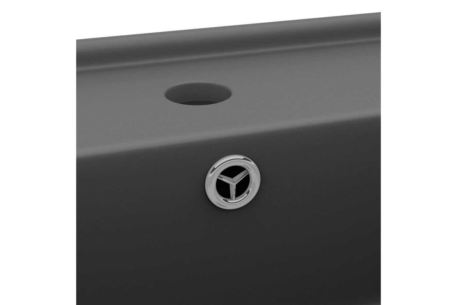 vidaXL 146950 Luxury Basin Overflow Square Matt Dark Grey 41x41cm Ceramic-6