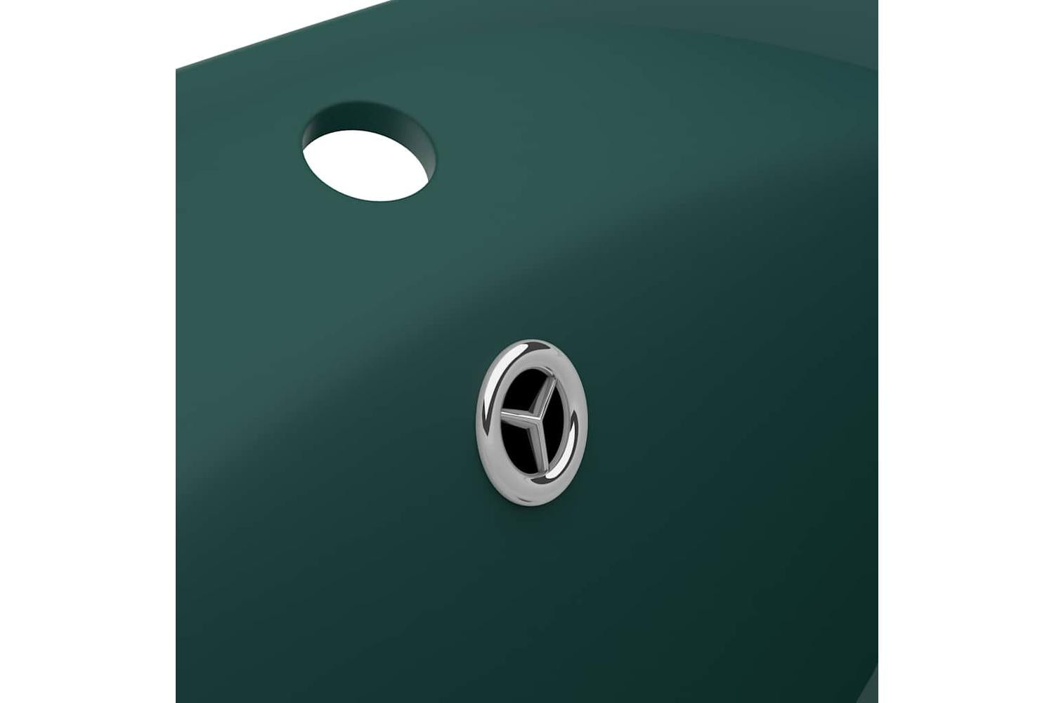 vidaXL 146937 Luxury Basin Overflow Oval Matt Dark Green 58.5x39cm Ceramic-6