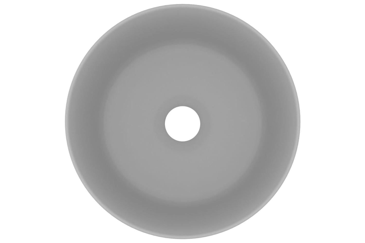 vidaXL 147015 Luxury Wash Basin Round Matt Light Grey 40x15cm Ceramic-3