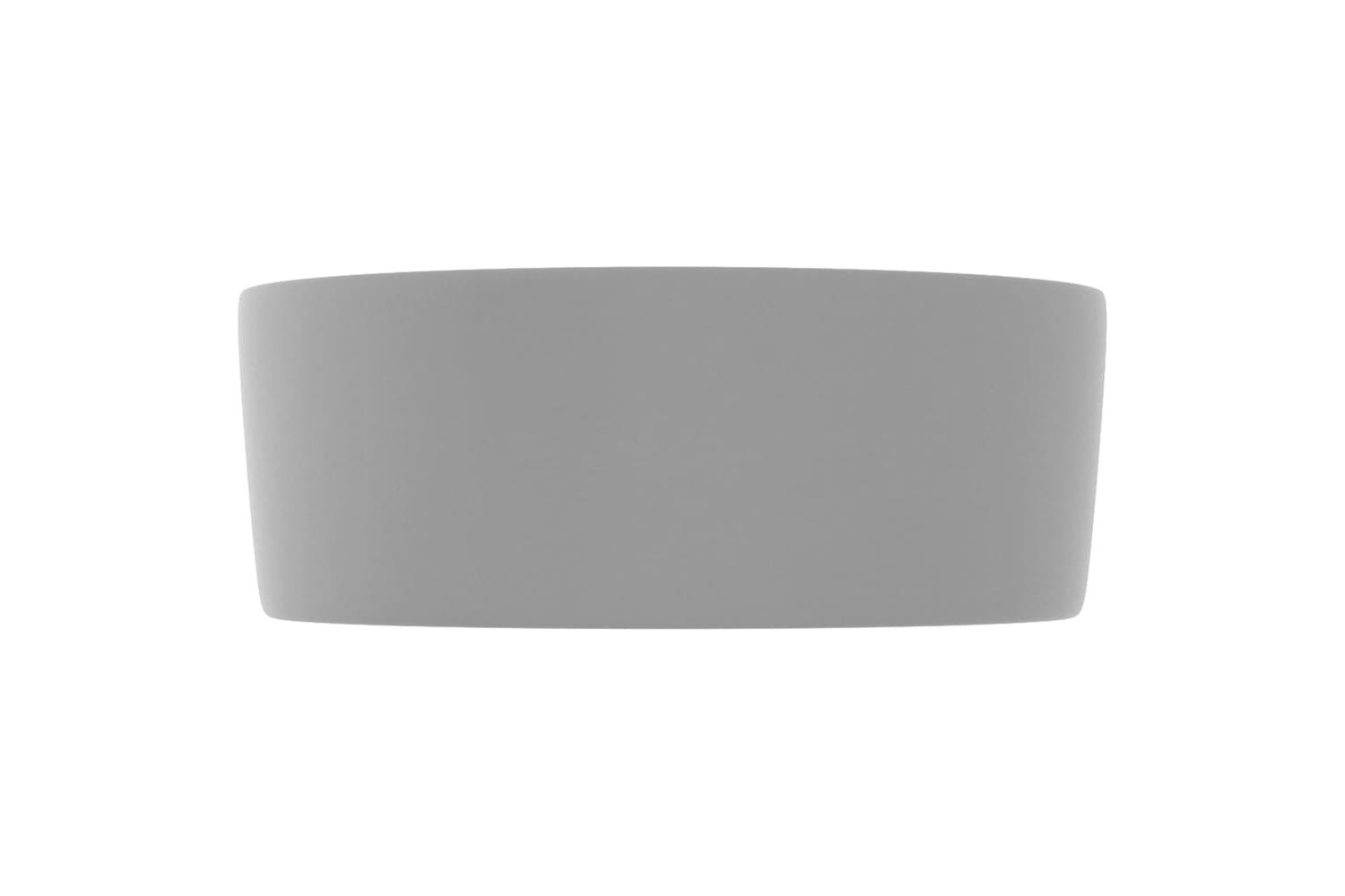 vidaXL 147015 Luxury Wash Basin Round Matt Light Grey 40x15cm Ceramic-4