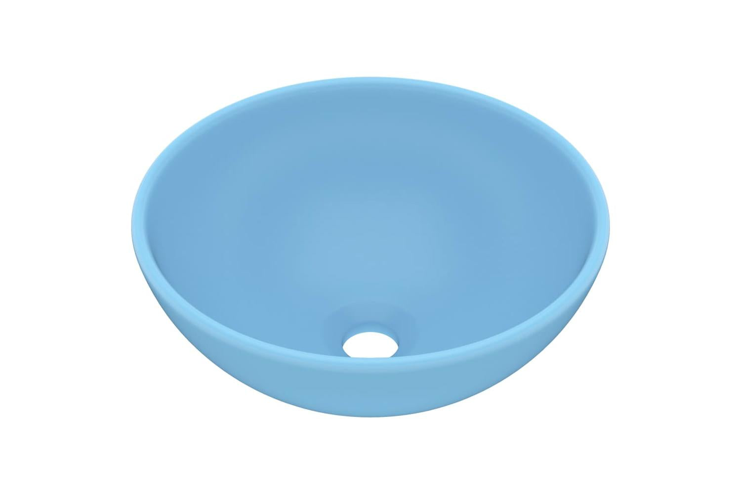 vidaXL 146967 Luxury Bathroom Basin Round Matt Light Blue 32.5x14cm Ceramic