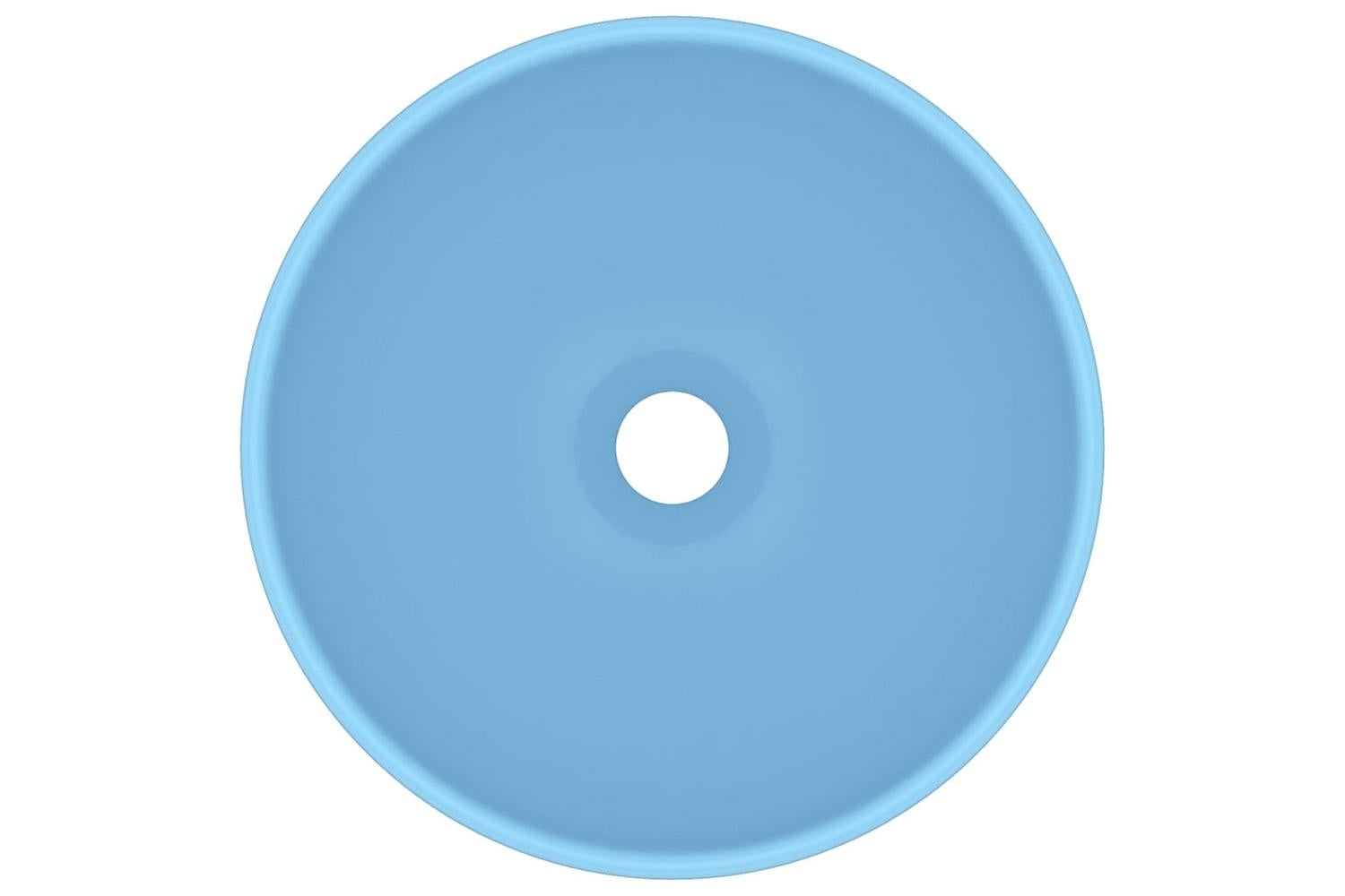 vidaXL 146967 Luxury Bathroom Basin Round Matt Light Blue 32.5x14cm Ceramic-3