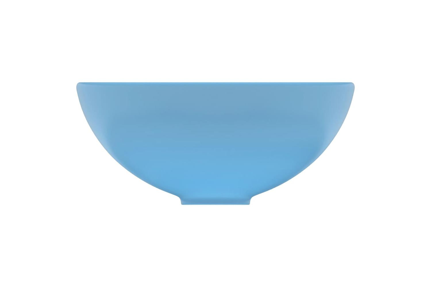 vidaXL 146967 Luxury Bathroom Basin Round Matt Light Blue 32.5x14cm Ceramic-4